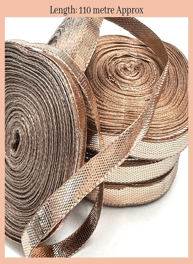 EmbroideryMaterial Gota Patti Laces and Borders Material for Saree Border, Dress Border, Piping, Dupatta, Kurta & for Clothing Embellishment (110 Meter, 0.8CM), Gold color - Image 4